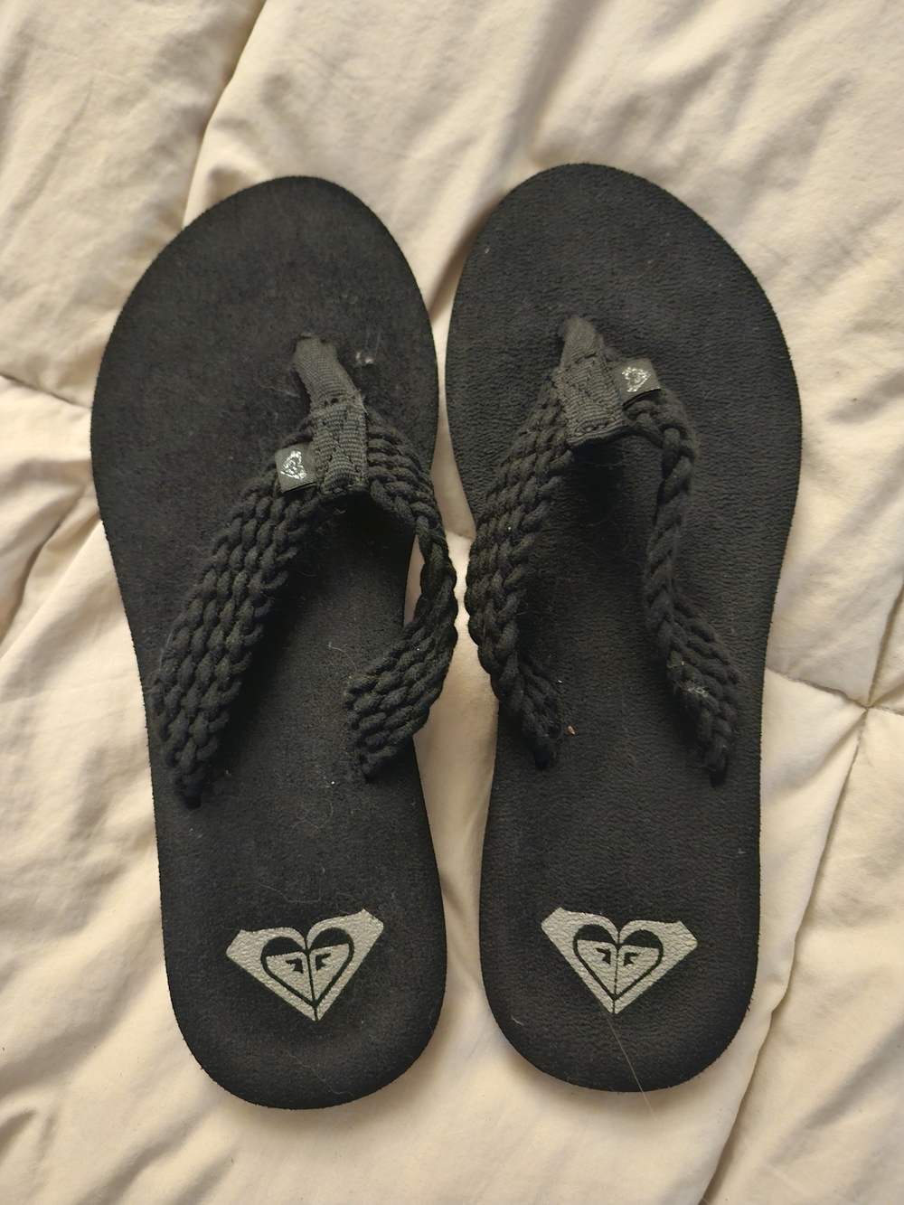 Roxy Women’s Black Braided Flip Flops